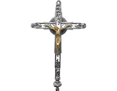 Add to Cart Chromed processional cross with gilded Christ Chromed processional cross with gilded Christ