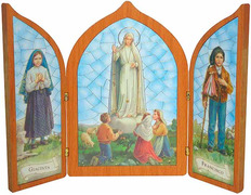 Virgin of Fatima painting - Triptych of the apparitions