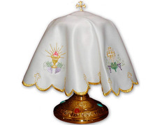 Add to Cart Polyester ciborium cover with gold thread embroidery Polyester ciborium cover with gold thread embroidery