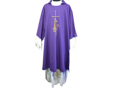 Add to Cart Polyester dalmatic with Cross and spikes embroidered purple Polyester dalmatic with Cross and spikes embroidered purple