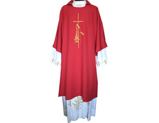 Add to Cart Dalmatic polyester with Cross and spikes embroidered red Dalmatic polyester with Cross and spikes embroidered red