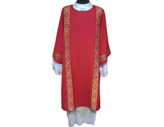 Add to Cart Diaconal dalmatic decorated with gold braid red Diaconal dalmatic decorated with gold braid red