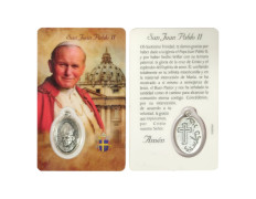 Prayer card of Saint John Paul II with medal | Online sale