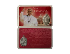 Pope Francis prayer card with medal