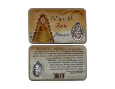 Prayer Card of Our Lady of El Rocío with Medal