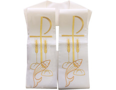 Add to Cart Catholic Priest's Stole | Golden Color Thread Embroidery beige Catholic Priest's Stole | Golden Color Thread Embroidery beige