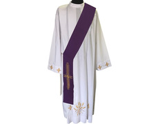 Add to Cart Deacon Stole | Purple golden cross embroidery Deacon Stole | Purple golden cross embroidery