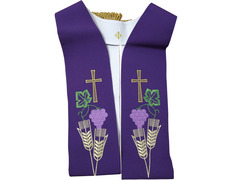 Add to Cart Catholic clergy stole | Jerusalem Cross embroidery white purple Catholic clergy stole | Jerusalem Cross embroidery white purple