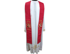 Add to Cart Priest stole with red Franciscan embroidery Priest stole with red Franciscan embroidery