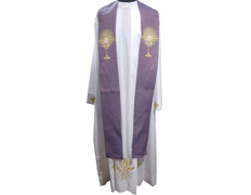 Add to Cart Viscose stole decorated with purple chalice Viscose stole decorated with purple chalice