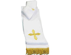Add to Cart Stole with Crosses and white gold fringe Stole with Crosses and white gold fringe