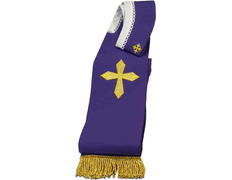 Add to Cart Stole with Crosses and purple gold fringe Stole with Crosses and purple gold fringe