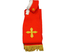Add to Cart Stole with Crosses and red gold fringe Stole with Crosses and red gold fringe