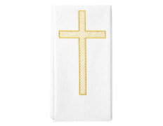 Stolon with white embroidered golden cross