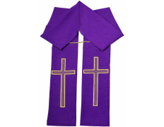 Stolon with purple embroidered golden cross