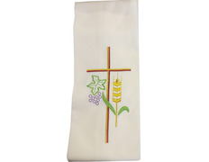 Add to Cart Stolon embroidered with Cross, ear of wheat and beige grapes Stolon embroidered with Cross, ear of wheat and beige grapes