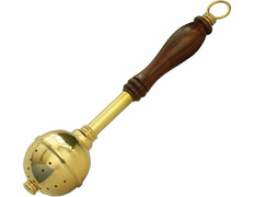 Gold metal swab with wooden handle