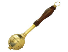 Gold metal swab with wooden handle