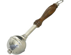 Silver metal swab with wooden handle