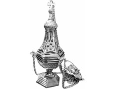Add to Cart Gothic style metal censer | Spanish botafumeiro nickel plated Gothic style metal censer | Spanish botafumeiro nickel plated