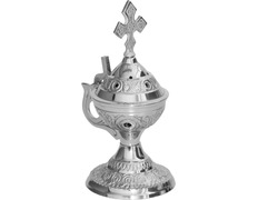 Add to Cart Home incense burner with Cross silver plated color Home incense burner with Cross silver plated color