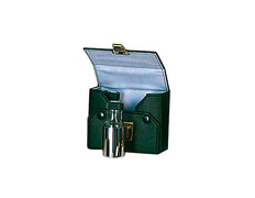 Set of three glass crystals with metallic reinforcement 30 cc.