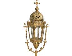 Metal processional lantern golden color