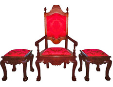 Add to Cart Set of seats in chestnut with velvet upholstery Set of seats in chestnut with velvet upholstery