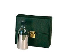 Set of three glass chrismeras with metal reinforcement 125 cc.