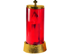 Electric Blessed Sacrament lamp with red glass
