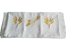 Add to Cart Communion tablecloth with embroidered chalice, grapes and spikes Communion tablecloth with embroidered chalice, grapes and spikes