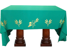 Communion table cloth for altar table with fabric green