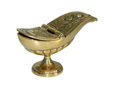 Add to Cart Bronze incense boat with engraved religious motifs golden color Bronze incense boat with engraved religious motifs golden color