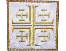 Add to Cart Crosses of Jerusalem | Catholic altar cloth pall white Crosses of Jerusalem | Catholic altar cloth pall white