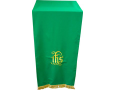 Add to Cart Lectern cover cloth with JHS green embroidery Lectern cover cloth with JHS green embroidery