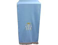 Add to Cart Light blue lectern cloth with Marian insignia Light blue lectern cloth with Marian insignia