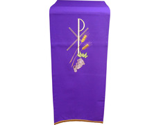 Add to Cart Lectern cloth with Crismón, ears and grapes embroidered morado Lectern cloth with Crismón, ears and grapes embroidered morado