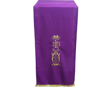 Add to Cart Lectern cloth with JHS and other purple liturgical embroideries Lectern cloth with JHS and other purple liturgical embroideries