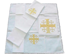 Add to Cart Altar set with embroidered Jerusalem Cross Altar set with embroidered Jerusalem Cross