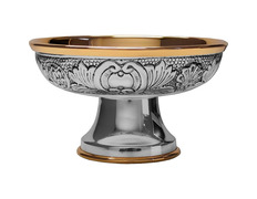 Chiselled paten with interior gold plating