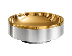 Metal paten with gold plating inside