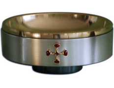 Metal paten with stones on the Cross