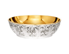 Silver paten with gold interior