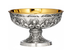 Silver paten with the Last Supper in relief