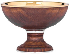 Silver and wood paten with base