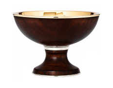 Silver and wood paten with base