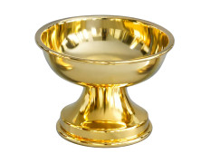 Smooth paten in gold-plated metal