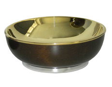 Silver and wood paten without foot