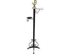 Wrought iron censer stand with Christogram