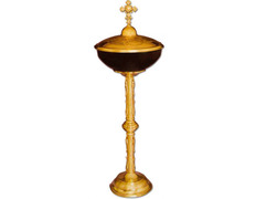 Add to Cart Baptismal font with lid with JHS and golden Cross Baptismal font with lid with JHS and golden Cross